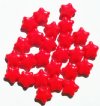 25 12mm Opaque Red Star Beads
